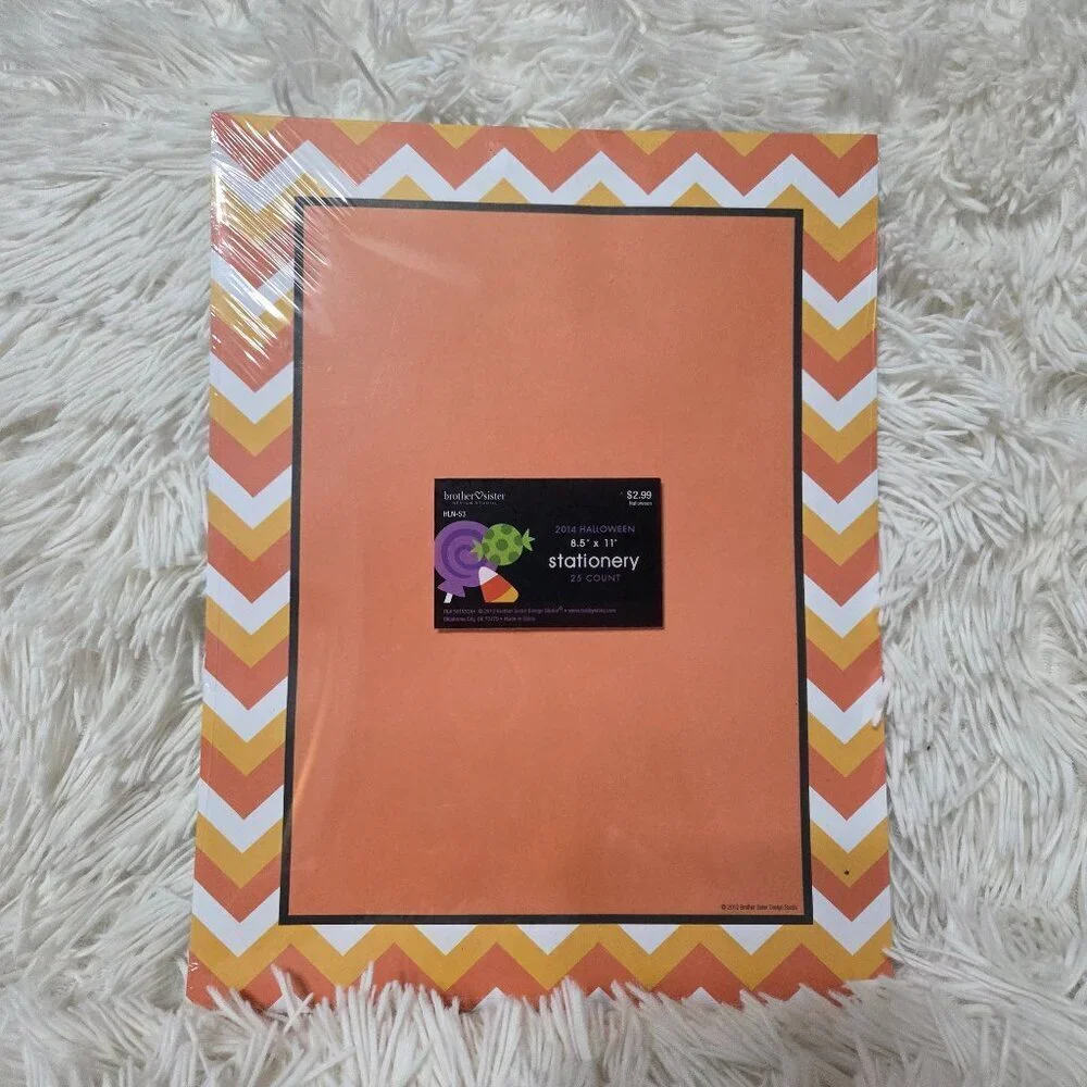 Brother Sister Design Studio Candy Corn 2014 Halloween Stationery paper 25 count